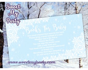 Winter Wonderland Baby Shower blue books for baby tickets,(blue 5)